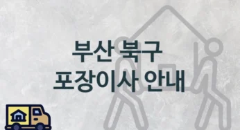 부산 북구 포장이사 업체 이사짐센터 소개, 난의도별 이사 견적과 시기