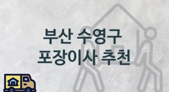 부산 수영구 포장이사 업체 소개, 난의도별 보관 이사 가격 및 견적