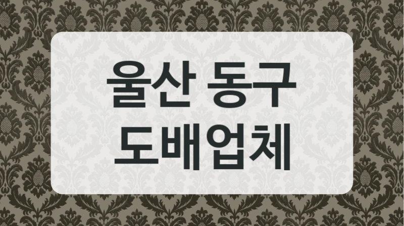 울산 동구 도배업체