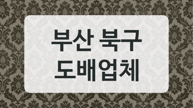 부산 북구 도배업체